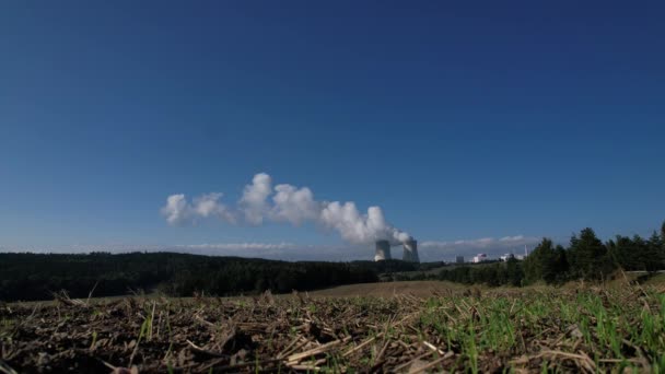 捷克共和国 冷却塔 蒸汽能源生产 绿色交易 能源危机 — 图库视频影像