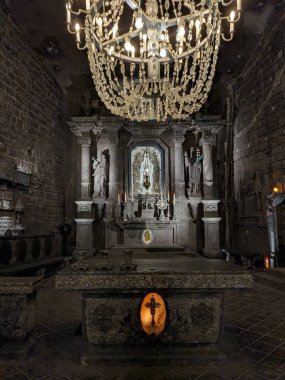 Wieliczka, Polonya 2 AĞUSTOS 2023 Wieliczka Tuz Madeni. 13. yüzyılda açılan maden, masa tuzu üretti. Dünyanın en eski tuz madenlerinden biri..