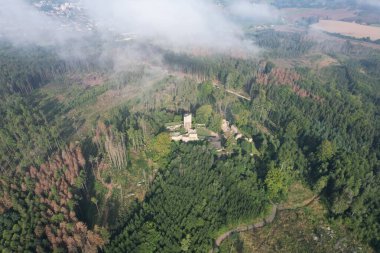 Humpolec şehri Vysocina Çek Cumhuriyeti 'nin tarihi kalesi Orlk manzarası