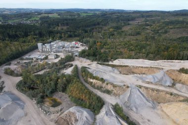 Billy Kamen taş ocağı hava manzarası manzarası - Jihlava, Vysocina bölgesi, Çek Cumhuriyeti, Avrupa