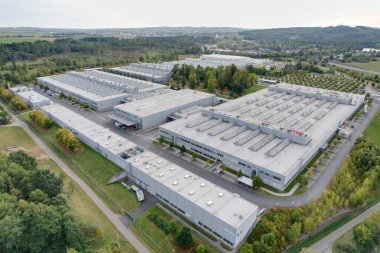 Jihlava, Çek Cumhuriyeti - 12 Eylül 2023: BOSCH dizel Jihlava logosu, ortak demiryolu enjektörleri fabrikası, Pavov fabrikası, Çek Cumhuriyeti, Vysocina ergion, Bohemya, Avrupa