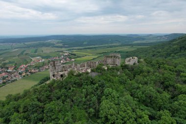 Şato Devicky, Palava, Moravya bölgesi, Pavlovske vrchy, Çek Cumhuriyeti, Palava aralığı, üzüm bağları, CHKO Palava, Korunan Peyzaj Bölgesi (Chrnn Krajinn oblast Plava))