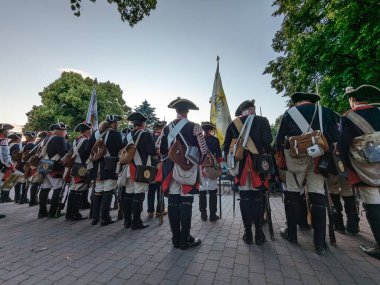 Prag, Çek Cumhuriyeti 6 Mayıs 2025: Çek Cumhuriyeti 'nin Nova Ves köyü yakınlarında Kolin Muharebesi' nin (1757) canlandırılması..