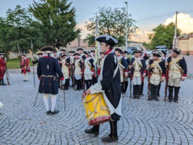 Prag, Çek Cumhuriyeti 6 Mayıs 2025: Çek Cumhuriyeti 'nin Nova Ves köyü yakınlarında Kolin Muharebesi' nin (1757) canlandırılması..