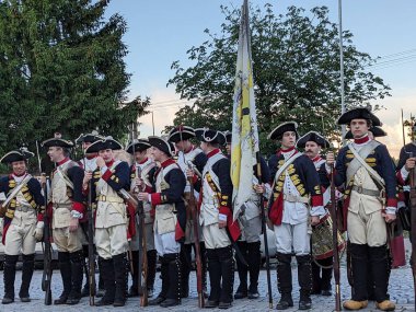 Prag, Çek Cumhuriyeti 6 Mayıs 2025: Çek Cumhuriyeti 'nin Nova Ves köyü yakınlarında Kolin Muharebesi' nin (1757) canlandırılması..