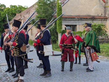 Prag, Çek Cumhuriyeti 6 Mayıs 2025: Çek Cumhuriyeti 'nin Nova Ves köyü yakınlarında Kolin Muharebesi' nin (1757) canlandırılması..