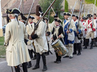 Prag, Çek Cumhuriyeti 6 Mayıs 2025: Çek Cumhuriyeti 'nin Nova Ves köyü yakınlarında Kolin Muharebesi' nin (1757) canlandırılması..