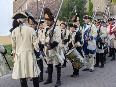 Prag, Çek Cumhuriyeti 6 Mayıs 2025: Çek Cumhuriyeti 'nin Nova Ves köyü yakınlarında Kolin Muharebesi' nin (1757) canlandırılması..
