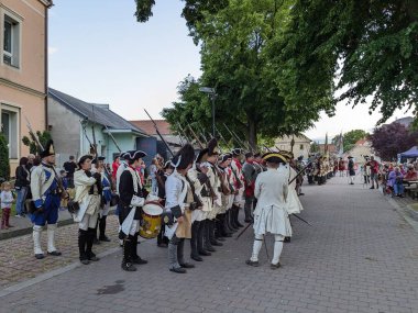 Prag, Çek Cumhuriyeti 6 Mayıs 2025: Çek Cumhuriyeti 'nin Nova Ves köyü yakınlarında Kolin Muharebesi' nin (1757) canlandırılması..