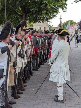 Prag, Çek Cumhuriyeti 6 Mayıs 2025: Çek Cumhuriyeti 'nin Nova Ves köyü yakınlarında Kolin Muharebesi' nin (1757) canlandırılması..