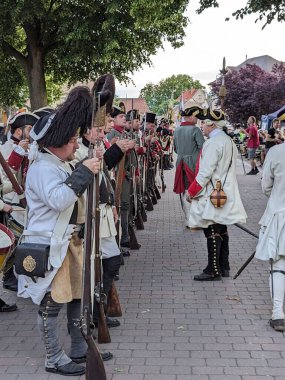 Prag, Çek Cumhuriyeti 6 Mayıs 2025: Çek Cumhuriyeti 'nin Nova Ves köyü yakınlarında Kolin Muharebesi' nin (1757) canlandırılması..