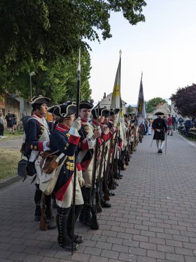 Prag, Çek Cumhuriyeti 6 Mayıs 2025: Çek Cumhuriyeti 'nin Nova Ves köyü yakınlarında Kolin Muharebesi' nin (1757) canlandırılması..