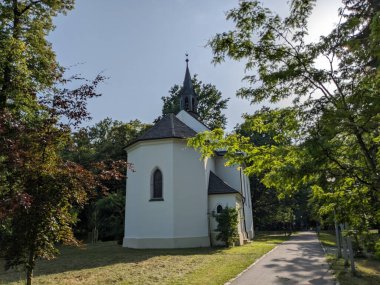 Podebrady tarihi şehir ve Labe Nehri Kalesi, Chateau Podbrady (Zmek Podbrady) Çek Cumhuriyeti, manzaralı hava manzarası manzarası