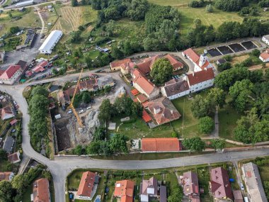 Zihobce kasabası ve kalesi, panorama manzarası hava manzarası