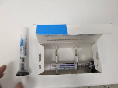 Prag, Çek Cumhuriyeti - 2 Haziran 2024: kutu doğruluğu 1,5 mg Eli Lily insülin enjeksiyon kalemi. Çek Cumhuriyeti, Avrupa Birliği