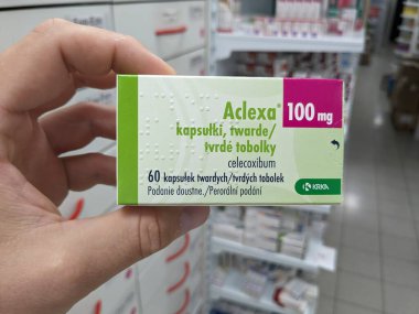 Prag, Çek Cumhuriyeti-7 Ağustos 2024: CELGENE tarafından kullanılan ACLEXA kutu dolusu LENALIDOMIDE aktif madde, birden fazla miyelom, myelodysplastic sendromların tedavisinde kullanılır