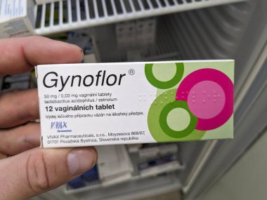 Prague,Czech republicMay 23 2023:Gynoflor VIVAX Pharmaceuticals-designed to restore the normal(physiological) bacterial colonization of the vagina in case of disorders,vaginal inflammations 