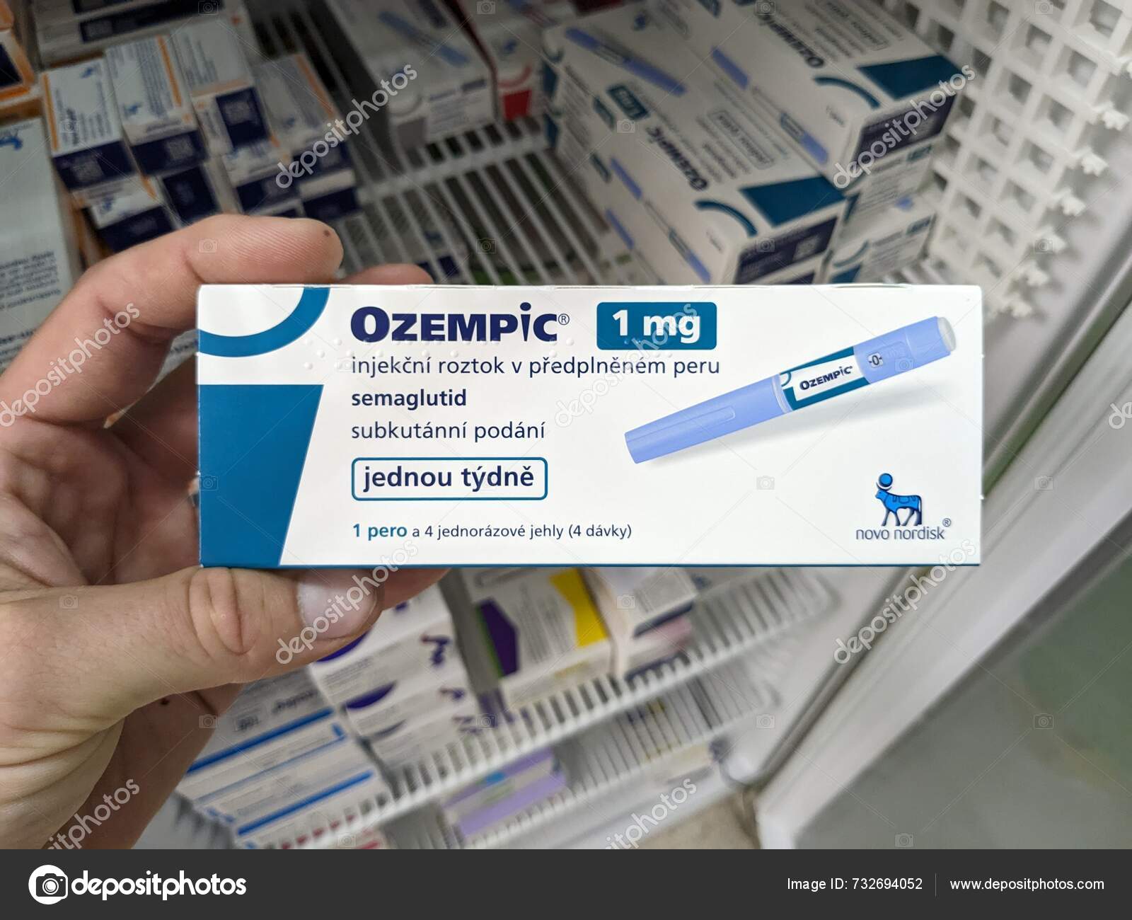Prag Tjekkiet Juni 2024 Ozempic Boks Tjekkisk Version Ozempisk Medicin