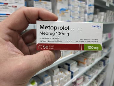 Prag, Çek Cumhuriyeti - 10 Temmuz 2024: METYPRED ilaç kutusu METHYLPREDNISOLone aktif madde ORION PHARMA, iltihap ve otoimmün hastalıkların tedavisinde kullanılır.