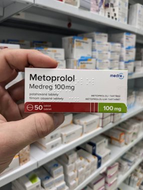 Prag, Çek Cumhuriyeti - 10 Temmuz 2024: METYPRED ilaç kutusu METHYLPREDNISOLone aktif madde ORION PHARMA, iltihap ve otoimmün hastalıkların tedavisinde kullanılır.