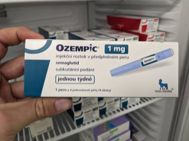 Prague,Czech republic-June 17 2024 box of medication with Semaglutide active substance by Novo Nordisk,used for treatment of Diabetes,Type 2 diabetes clipart