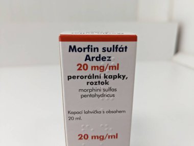 Prag, Çek Cumhuriyeti-9 Ekim 2024: ARDEZ 'in ORFIN SULFAT' ı, sürekli ağrı yönetimi gerektiren hastalarda şiddetli ağrıları tedavi etmek için kullanılan bir opioid ağrı kesici olan Morphine SULFATE içeriyor