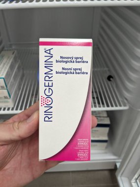 Prague,Czech Republic-October 9 2024:RINOGEMINA by DYNAVAX contains the active substance LYSATE BACTERIA and is a nasal spray used to enhance the body's immune response, particularly for the prevention and treatment of recurrent respiratory infection clipart