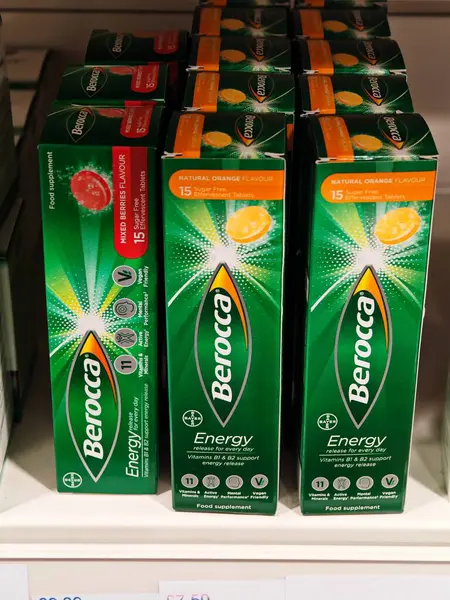 Londra, İngiltere-5 Mart 2025: BEROCCA ENERGY, zihinsel uyanıklık, fiziksel enerji ve günlük performansı desteklemek için tasarlanmış yüksek güçlü bir vitamin ve mineral takviyesidir.