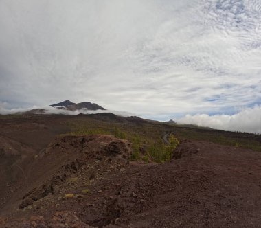 Tenerife Panorama manzarası, İspanya 'nın Kanarya Adaları' ndaki Tenerife Adası 'ndaki yürüyüş gezilerinden güzel doğa manzaralı dağlar.