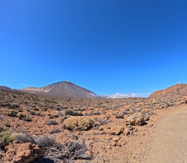 Tenerife Panorama manzarası, İspanya 'nın Kanarya Adaları' ndaki Tenerife Adası 'ndaki yürüyüş gezilerinden güzel doğa manzaralı dağlar.