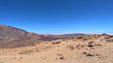 Tenerife Panorama manzarası, İspanya 'nın Kanarya Adaları' ndaki Tenerife Adası 'ndaki yürüyüş gezilerinden güzel doğa manzaralı dağlar.