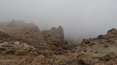 Tenerife Panorama manzarası, İspanya 'nın Kanarya Adaları' ndaki Tenerife Adası 'ndaki yürüyüş gezilerinden güzel doğa manzaralı dağlar.