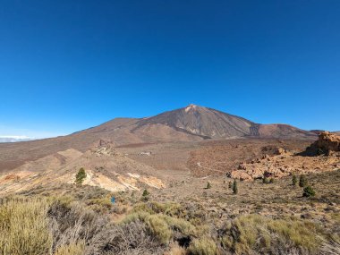 Tenerife Panorama manzarası, İspanya 'nın Kanarya Adaları' ndaki Tenerife Adası 'ndaki yürüyüş gezilerinden güzel doğa manzaralı dağlar.