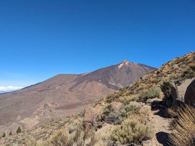 Tenerife Panorama manzarası, İspanya 'nın Kanarya Adaları' ndaki Tenerife Adası 'ndaki yürüyüş gezilerinden güzel doğa manzaralı dağlar.