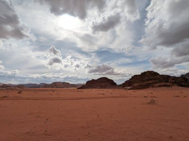 Wadi Rum Desert, Jordan. The red desert and Jabal Al Qattar mountain.Where some famous movies where shot,Star Wars,Lawrence of Arabia.