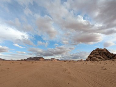 Wadi Rum Desert, Jordan. The red desert and Jabal Al Qattar mountain.Where some famous movies where shot,Star Wars,Lawrence of Arabia.