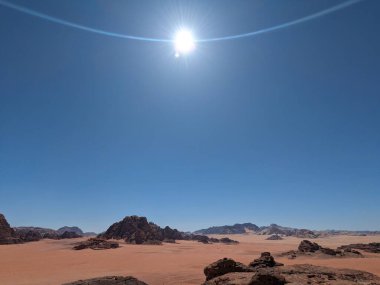 Wadi Rum Desert, Jordan. The red desert and Jabal Al Qattar mountain.Where some famous movies where shot,Star Wars,Lawrence of Arabia.