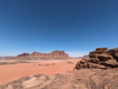 Wadi Rum Desert, Jordan. The red desert and Jabal Al Qattar mountain.Where some famous movies where shot,Star Wars,Lawrence of Arabia.