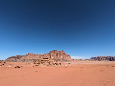 Wadi Rum Desert, Jordan. The red desert and Jabal Al Qattar mountain.Where some famous movies where shot,Star Wars,Lawrence of Arabia.