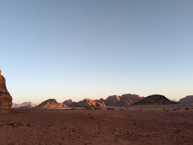 Wadi Rum Desert, Jordan. The red desert and Jabal Al Qattar mountain.Where some famous movies where shot,Star Wars,Lawrence of Arabia.