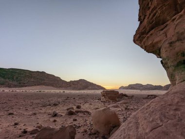 Wadi Rum Desert, Jordan. The red desert and Jabal Al Qattar mountain.Where some famous movies where shot,Star Wars,Lawrence of Arabia.