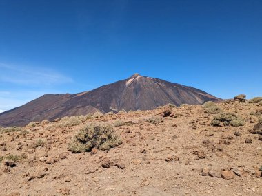 Tenerife Panorama manzarası, İspanya 'nın Kanarya Adaları' ndaki Tenerife Adası 'ndaki yürüyüş gezilerinden güzel doğa manzaralı dağlar.