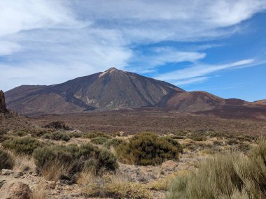 Tenerife Panorama manzarası, İspanya 'nın Kanarya Adaları' ndaki Tenerife Adası 'ndaki yürüyüş gezilerinden güzel doğa manzaralı dağlar.