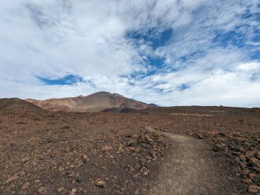 Tenerife Panorama manzarası, İspanya 'nın Kanarya Adaları' ndaki Tenerife Adası 'ndaki yürüyüş gezilerinden güzel doğa manzaralı dağlar.