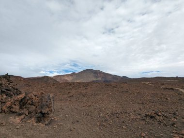 Tenerife Panorama manzarası, İspanya 'nın Kanarya Adaları' ndaki Tenerife Adası 'ndaki yürüyüş gezilerinden güzel doğa manzaralı dağlar.