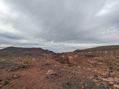 Tenerife Panorama manzarası, İspanya 'nın Kanarya Adaları' ndaki Tenerife Adası 'ndaki yürüyüş gezilerinden güzel doğa manzaralı dağlar.