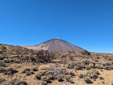 Tenerife Panorama manzarası, İspanya 'nın Kanarya Adaları' ndaki Tenerife Adası 'ndaki yürüyüş gezilerinden güzel doğa manzaralı dağlar.