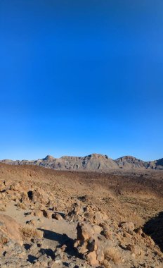 Tenerife Panorama manzarası, İspanya 'nın Kanarya Adaları' ndaki Tenerife Adası 'ndaki yürüyüş gezilerinden güzel doğa manzaralı dağlar.