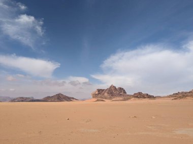 Wadi Rum Desert, Jordan. The red desert and Jabal Al Qattar mountain.Where some famous movies where shot,Star Wars,Lawrence of Arabia.