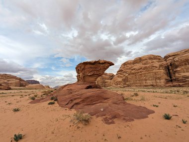 Wadi Rum Desert, Jordan. The red desert and Jabal Al Qattar mountain.Where some famous movies where shot,Star Wars,Lawrence of Arabia.